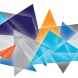Graphic element that shows different coloured triangles
